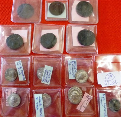 Lot 5 - Small Collection of Roman Imperial Coins, comprising: 6 x silver denarii - Diva Faustina...