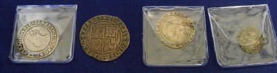 Lot 9 - 4 x English Hammered Coins, - James 1: shilling 2nd coinage (MM worn, probably rose), facial...