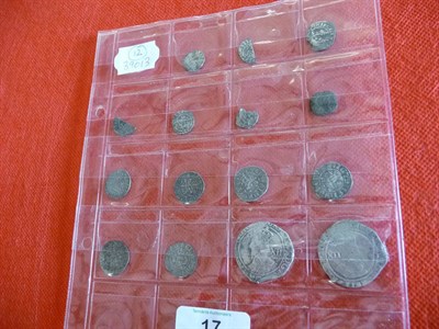 Lot 17 - 14 x English Hammered Coins, including: James I shillings 2nd coinage MM worn, Charles I...