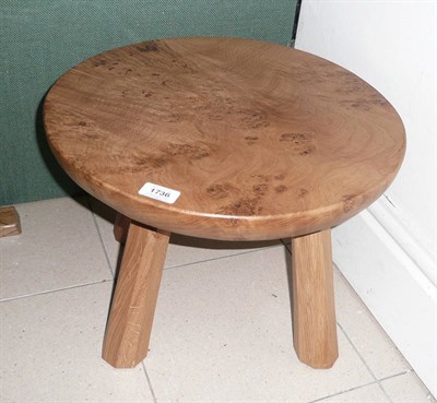 Lot 1736 - An English Hardwood Furniture Yorkshire Pippy Oak Coffee Table, by Paul Bulmer, the circular top on