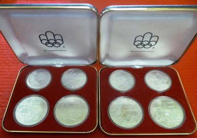 Lot 42 - Canada: 2 x Olympic silver sets 1973 "Montreal Olympics" each set containing 2 x 10 dollars and 2 x