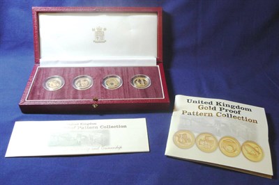 Lot 64 - UK Gold Proof Pattern Set of Four x £1 2000 (different bridges on revs.) with plain edge and...