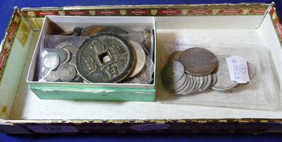 Lot 122 - 90+ x Mixed Foreign Coins, several silver including China 1 yuan (26.8g) yr3 (1914) 6...