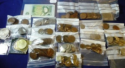 Lot 151 - Miscellaneous Lot, including: 35+ x copper and bronze coins Charles II to George V, various...