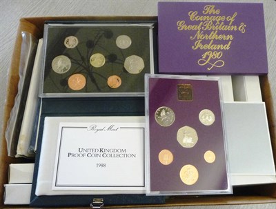 Lot 158 - 19 x Royal Mint Proof Sets, 1977 and 1980-1997 inclusive (1997 in deluxe case), with...