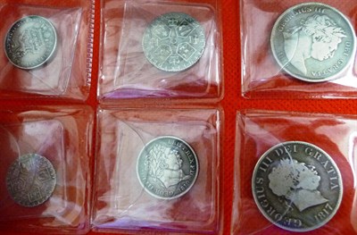 Lot 165 - 6 x English Silver Coins, comprising: 2 x halfcrowns - 1816 and 1817 (small head); 3 x...