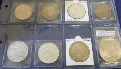 Lot 175 - 10 x Foreign Crown-Size Silver Coins - USA 2 x Morgan dollars 1881s and 1887; Peru 8 reales 1836 MT