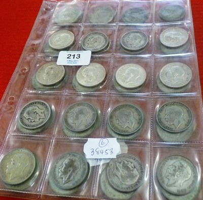 Lot 213 - Date Run of Halfcrowns, 1911-1967 inclusive, 56 coins in total, various grades VG to EF