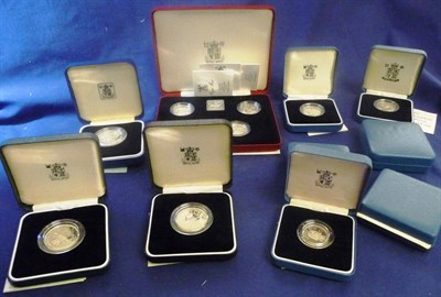 Lot 228 - A Collection of UK Silver Proofs, comprising: 3 x £2 - 1986, 1989 (x2); 6 x £1 -...