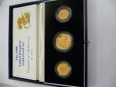 Lot 252 - Royal Mint Gold Proof Set 1986, comprising: £2, sovereign and half sovereign, with...