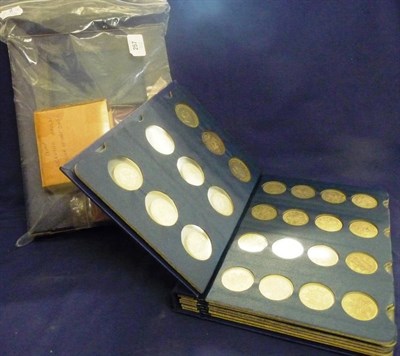 Lot 257 - A Collection of Mainly George VI Bronze, CuNi and Silver Coins in 2 Albums, comprising: 22 x...