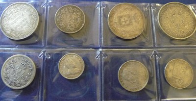 Lot 266 - 8 x Foreign Silver Coins: Canada 25 cents 1872H, Prussia thaler 1861A, Portugal 500 reis 1893,...