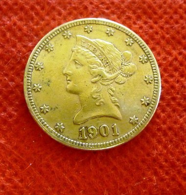 Lot 271 - USA Gold 10 Dollars 1901 "Coronet Head", trivial contact marks VF