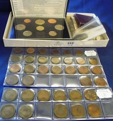 Lot 312 - Accumulation of English Silver and Bronze Coins, including: crowns - 1935, 1937 Fine, 1951,...