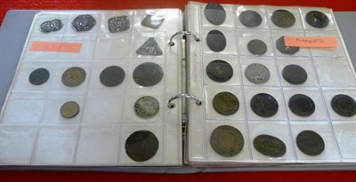 Lot 340 - An Album containing 120+ Metal and Plastic Trade, Market and Pub Tokens, various denominations,...