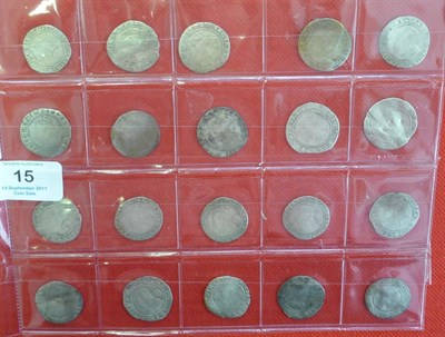 Lot 15 - Elizabeth I 20 x Sixpences, all different mint marks, busts weak, Poor to VG but legends, dates and