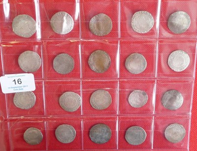 Lot 16 - Elizabeth I 20 x Sixpences, 8 x different mint marks, busts generally Fair to VG, revs better