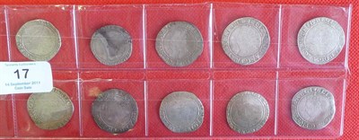 Lot 17 - Elizabeth I 10 x Shillings, 7 x different mint marks, a couple clipped, generally Fair to Fine,...