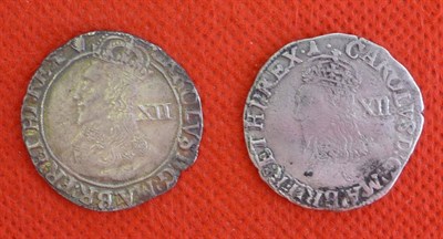 Lot 36 - Charles I Shilling, MM harp rev. garnished oval shield with CR at sides, nice portrait and...