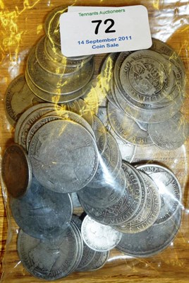 Lot 72 - £4.65 Face Value Pre-20 Mixed Silver Coins, all Victoria except for a very worn George III crown