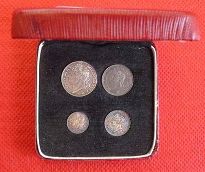 Lot 90 - Maundy Set 1822, (3d with small head), in modern case, traces of mount on 4d otherwise AEF or +