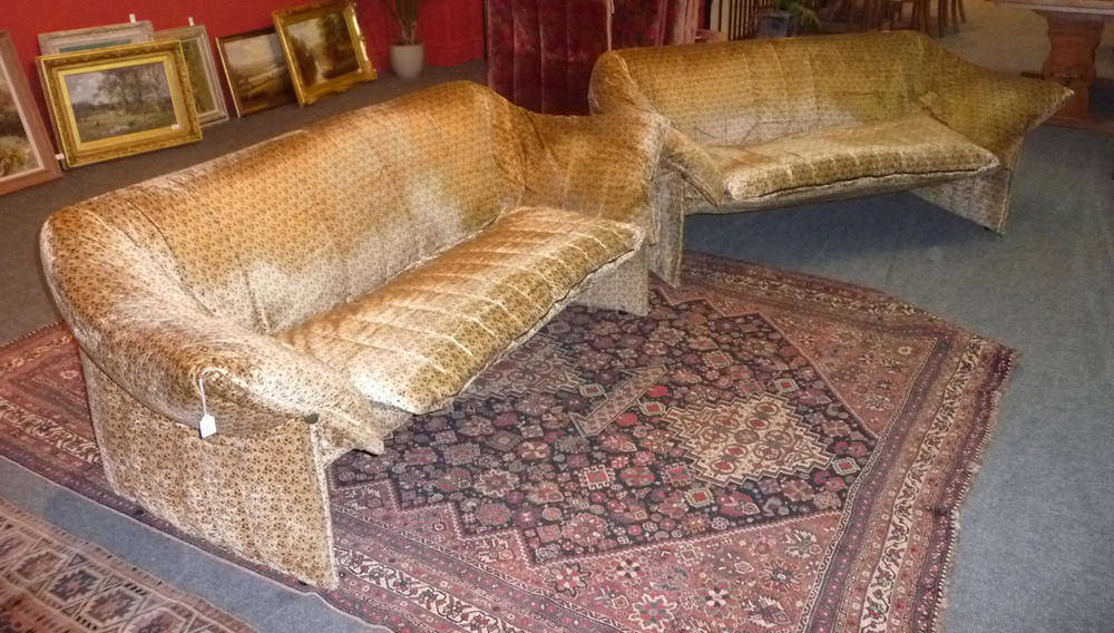 Lot 1776 - A Pair of B & B Italia Le Stelle Two Seater Sofas, designed by Mario Benini, upholstered in...