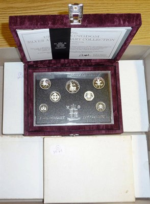 Lot 107 - Millennium Silver Proof Set 2000, 9 coins 1p to £5 plus Maundy coins 1p to 4p (13 coins in...