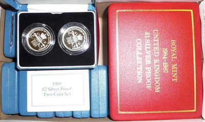 Lot 109 - A Collection of Royal Mint Silver Proofs, comprising: £2 1996; £2 1997; a 2-coin £2...