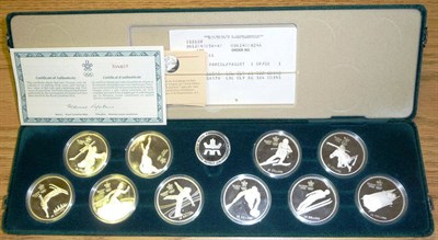 Lot 164 - Canada: a Full Set of 10 x Sterling Silver Frosted Proof 20 Dollars 1988 (each 1 troy oz),...