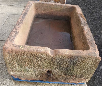 Lot 2010 - A Late 17th/Early 18th Century Large Rectangular Trough, 142cm by 94cm by 51cm