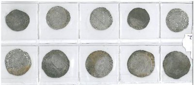 Lot 9 - Charles I: 5 x Shillings, MM star, tun, rose, bell & harp; & 5 x Sixpences, MM tun, bell, triangle