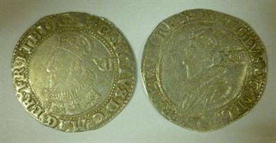 Lot 17 - Charles I: 2 x Shillings, MM lis, full round flan, good portrait and shield detail and full,...