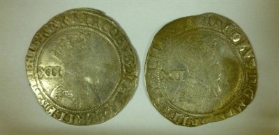 Lot 22 - James I: 2 x shillings: 2nd coinage, MM rose, lightly clipped GFine, better in parts and 2nd...