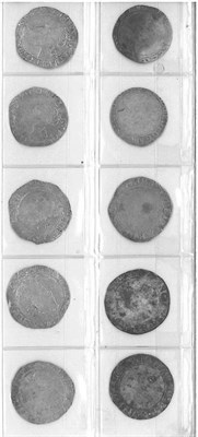 Lot 28 - Elizabeth I: 4 x Shillings MM crescent (x2), martlet and woolpack, busts Poor to VG, revs...