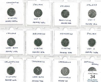 Lot 34 - Roman: 10 x silver siliquae - Constantius II, Julian (x2), Valens (x3), Arcadius, Honorius,...