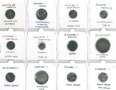 Lot 36 - A Collection of 12 x English Hammered Silver Coins, comprising: Henry III - penny Nicole on...