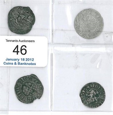 Lot 46 - 4 x European Hammered Silver Coins: Venetian grosso of Doge Andrea Dandalo (1343-54) VG;...