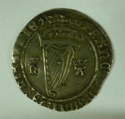 Lot 54 - Ireland: Henry VIII 'Harp' Groat, 1st issue, MM crown; obv. crowned arms , rev. crowned harp...