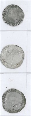 Lot 62 - 3 x Shillings: James I 1st coinage MM thistle, Charles 1 MM sun, weak portrait and obv....