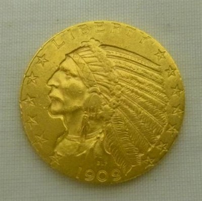 Lot 96 - USA Gold 5 Dollars 1909 'Indian Head', GVF