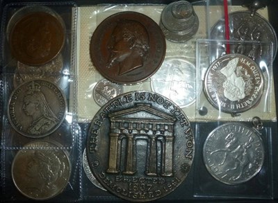 Lot 107 - Miscellaneous Collection of English & Foreign Coins and Medallions, including: crown 1889 edge...