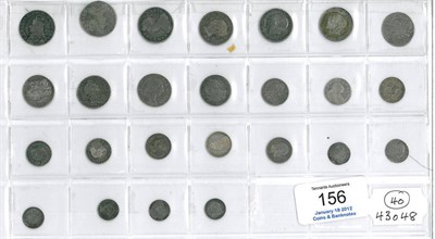 Lot 156 - 25 x Maundy Odds: 6 x 4d - Charles 11 milled undated, MM crown (on rev.), 1706, 1709, 1873,...