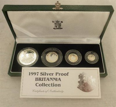 Lot 157 - Britannia Silver Proof Set 1997 - £2, £1, 50p and 20p, some very light toning otherwise...