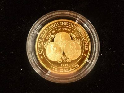 Lot 163 - 2 x Gold Proof Commemorative Coins in the "Queen Elizabeth the Queen Mother - Lady of the...