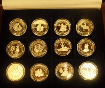 Lot 166 - 45 x Silver Proof Coins from 'Queen Mother Collection' (42 x crown - size), issued by various...