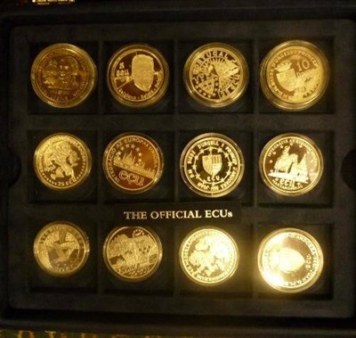 Lot 167 - Collection of 26 x Proof ' Official Ecus' (24 x sterling silver and 2 x CuNi), majority crown-size