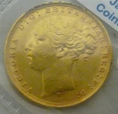 Lot 174 - Sovereign 1877M, contact marks, VF