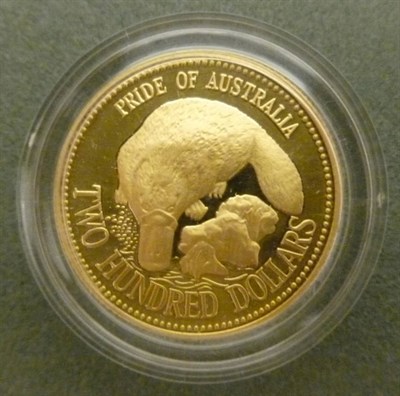 Lot 190 - Australia Gold Proof 200 Dollars 1990, 10g (22ct gold) with certificate, in CofI, FDC