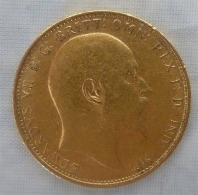 Lot 278 - Sovereign 1908M, minor contact marks otherwise AVF