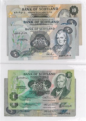 Lot 286 - A Collection of 34 x Scottish Banknotes with a face value of £310 in denominations ranging...